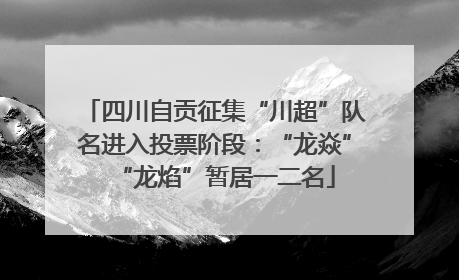 四川自贡征集“川超”队名进入投票阶段：“龙焱”“龙焰”暂居一二名