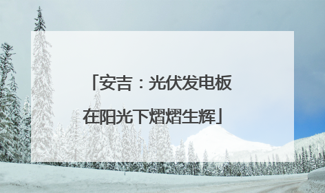 安吉：光伏发电板在阳光下熠熠生辉