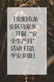 安阳市龙安区马家乡：开展“安全生产月”活动 打造平安乡镇