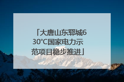 大唐山东郓城630℃国家电力示范项目稳步推进