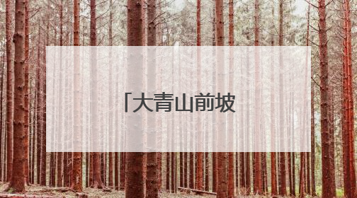 大青山前坡“变形记”