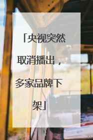 央视突然取消播出，多家品牌下架