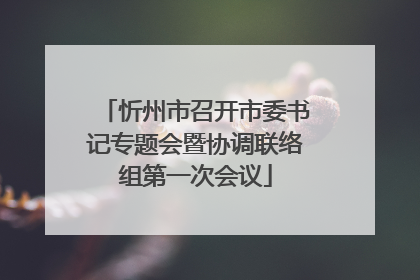 忻州市召开市委书记专题会暨协调联络组第一次会议