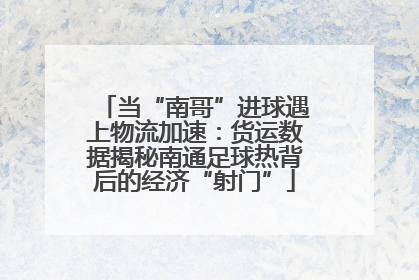 当“南哥”进球遇上物流加速：货运数据揭秘南通足球热背后的经济“射门”