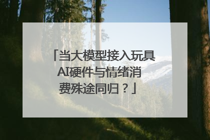 当大模型接入玩具 AI硬件与情绪消费殊途同归？