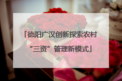 德阳广汉创新探索农村“三资”管理新模式