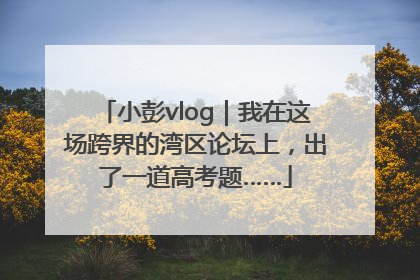 小彭vlog｜我在这场跨界的湾区论坛上，出了一道高考题……