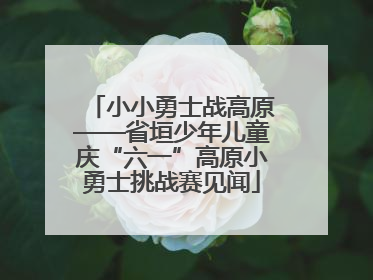 小小勇士战高原——省垣少年儿童庆“六一”高原小勇士挑战赛见闻