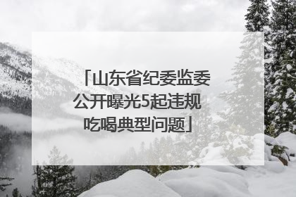 山东省纪委监委公开曝光5起违规吃喝典型问题