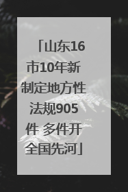 山东16市10年新制定地方性法规905件 多件开全国先河