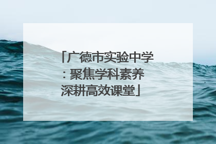 广德市实验中学：聚焦学科素养 深耕高效课堂