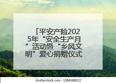 平安产险2025年“安全生产月”活动暨“乡风文明”爱心捐赠仪式在菏泽单县举行