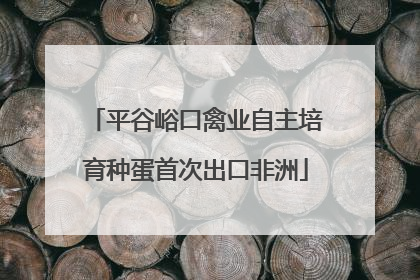 平谷峪口禽业自主培育种蛋首次出口非洲