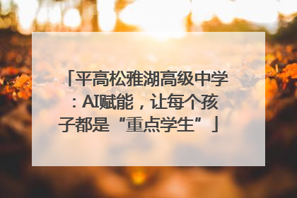 平高松雅湖高级中学：AI赋能，让每个孩子都是“重点学生”