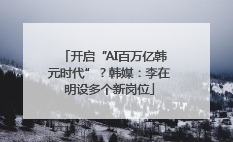 开启“AI百万亿韩元时代”？韩媒：李在明设多个新岗位