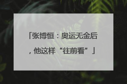 张博恒：奥运无金后，他这样“往前看”