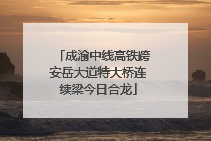 成渝中线高铁跨安岳大道特大桥连续梁今日合龙