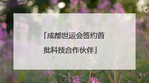 成都世运会签约首批科技合作伙伴