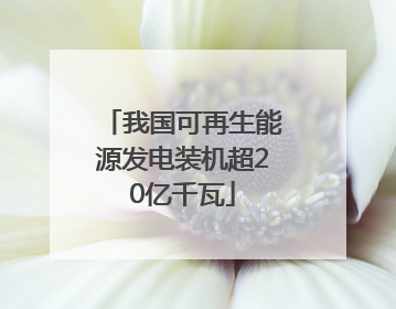 我国可再生能源发电装机超20亿千瓦