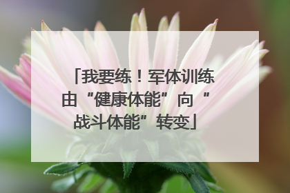 我要练！军体训练由“健康体能”向“战斗体能”转变