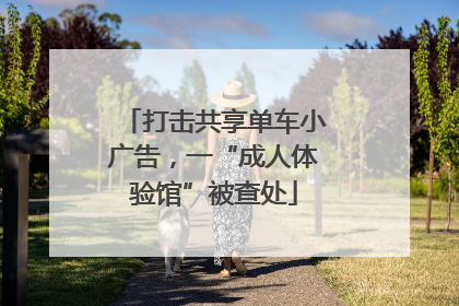 打击共享单车小广告，一“成人体验馆”被查处