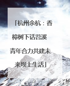 杭州余杭：香樟树下话苕溪 青年合力共建未来坝上生活