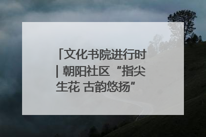 文化书院进行时｜朝阳社区“指尖生花 古韵悠扬”公益课堂开课了
