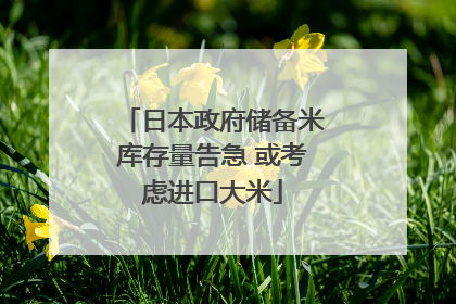 日本政府储备米库存量告急 或考虑进口大米