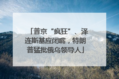 普京“疯狂”、泽连斯基应闭嘴，特朗普猛批俄乌领导人