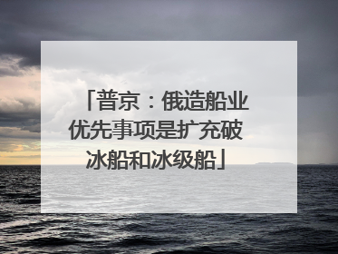 普京：俄造船业优先事项是扩充破冰船和冰级船