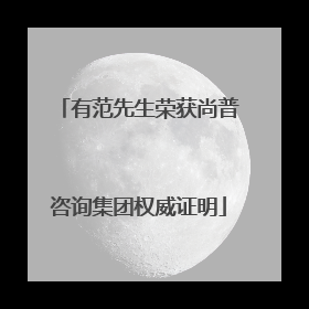 有范先生荣获尚普咨询集团权威证明
