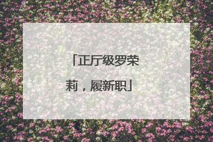 正厅级罗荣莉，履新职