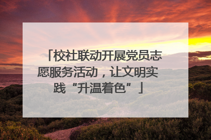 校社联动开展党员志愿服务活动，让文明实践“升温着色”