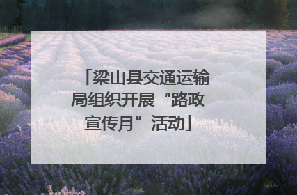 梁山县交通运输局组织开展“路政宣传月”活动