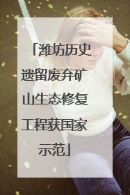 潍坊历史遗留废弃矿山生态修复工程获国家示范