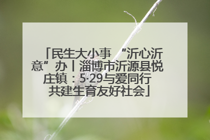 民生大小事 “沂心沂意”办丨淄博市沂源县悦庄镇：5·29与爱同行 共建生育友好社会