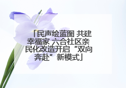 民声绘蓝图 共建幸福家 六合社区亲民化改造开启“双向奔赴”新模式