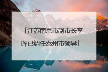 江苏南京市副市长李晖已调任泰州市领导