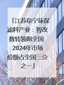 江苏阜宁环保滤料产业：智改数转领跑全国 2024年市场份额占全国三分之一