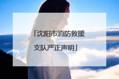 沈阳市消防救援支队严正声明