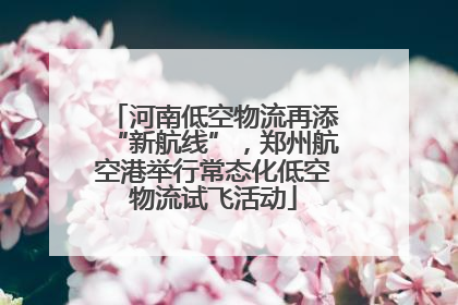 河南低空物流再添“新航线”，郑州航空港举行常态化低空物流试飞活动