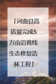河曲县高质量完成5万亩沿黄线生态修复造林工程