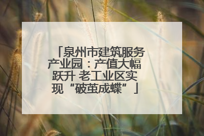 泉州市建筑服务产业园：产值大幅跃升 老工业区实现“破茧成蝶”