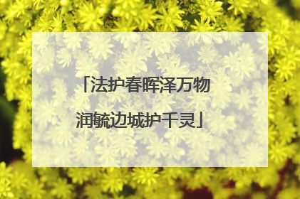 法护春晖泽万物 润毓边城护千灵