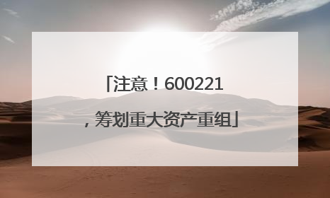 注意！600221，筹划重大资产重组
