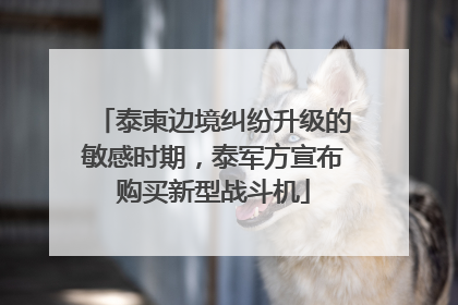 泰柬边境纠纷升级的敏感时期，泰军方宣布购买新型战斗机