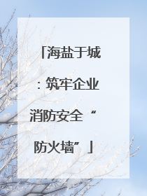海盐于城：筑牢企业消防安全“防火墙”