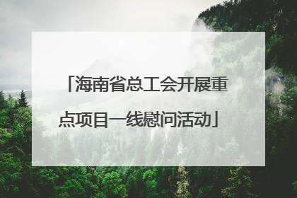 海南省总工会开展重点项目一线慰问活动