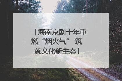 海南京剧十年重燃“烟火气” 筑就文化新生态