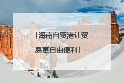 海南自贸港让贸易更自由便利